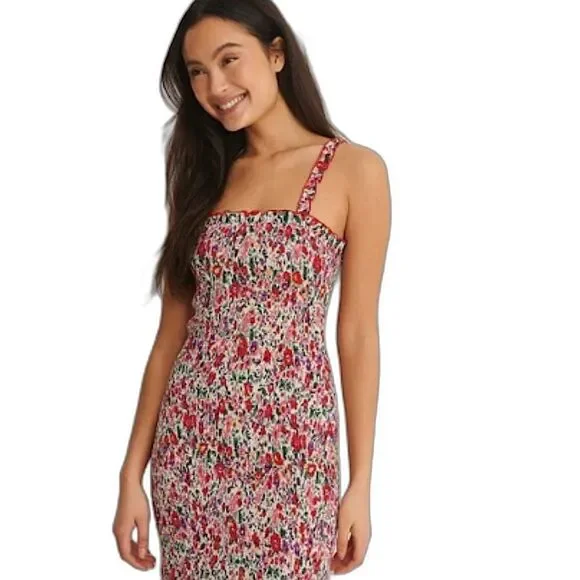 Na-kd Smocked Wildflower Print Cotton Dress NWT Size US XS (EUR 34)NWT - Picture 3 of 14